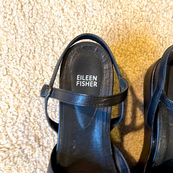 Eileen Fisher Platform Sandal. Black  9 1/2” - Picture 3 of 5